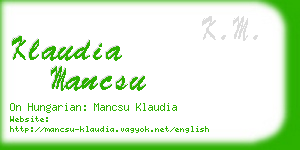 klaudia mancsu business card